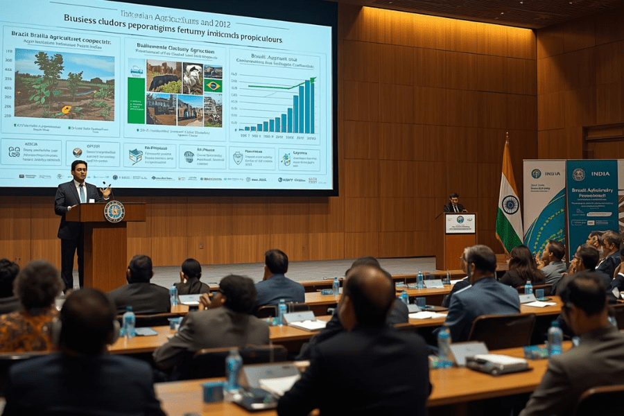 F&aacute;varo Apresenta Potencial do Agro Brasileiro em F&oacute;rum Empresarial na &Iacute;ndia