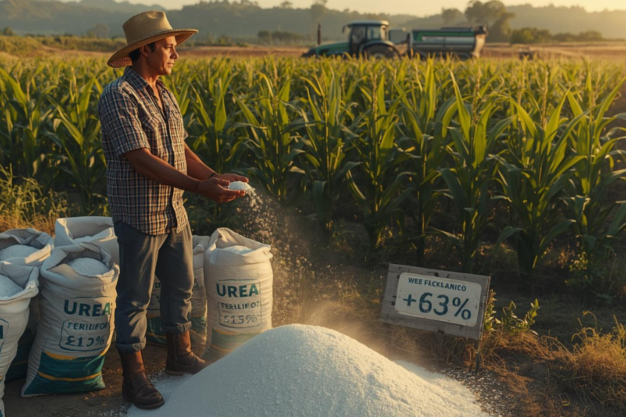 Ureia Sobe 63% e Piora Rela&ccedil;&atilde;o de Troca do Milho, Elevando Custos no Campo