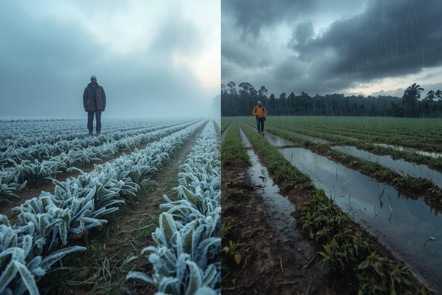 Sul Tem Risco de Geada Enquanto Norte Enfrenta Chuvas Intensas no Campo