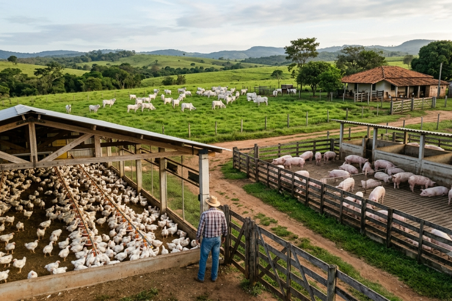 Mercado das Carnes Muda em 2026: Frango Avança, Suíno Sofre Pressão e Boi Busca Novos Mercados