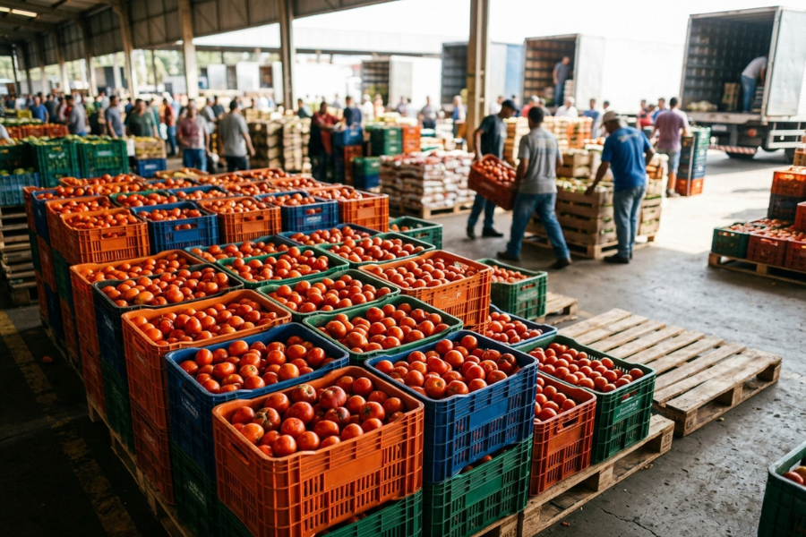 Tomate Perde Valor no Atacado com Calor Acelerando Matura&ccedil;&atilde;o