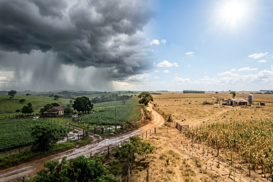 Temporais no Sul e Calor Extremo Elevam Alerta no Campo