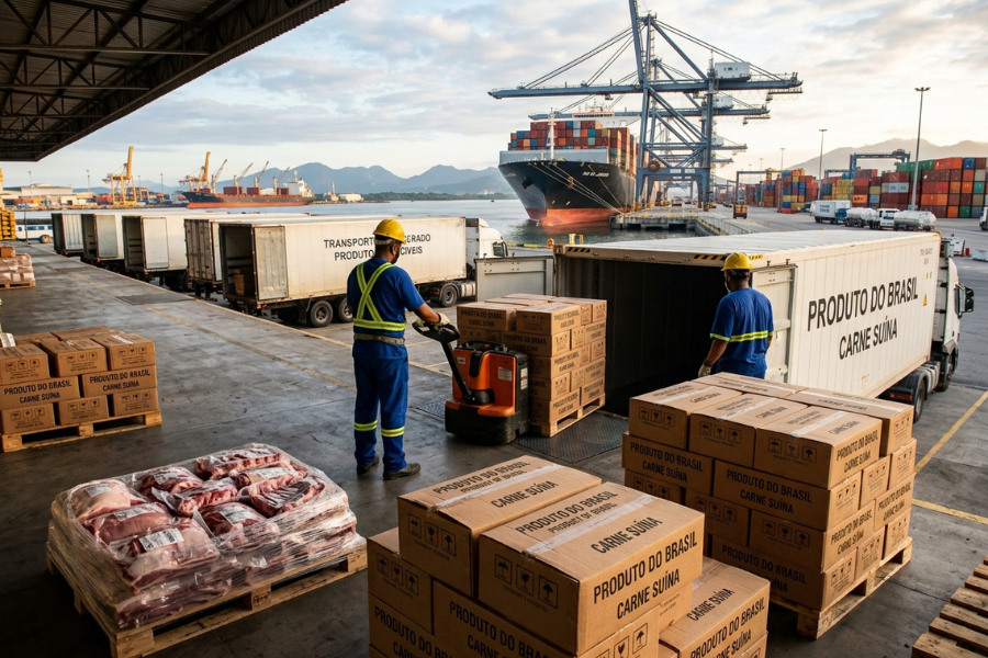 Brasil Supera 1 Milhão de Toneladas de Carne Suína Exportada em 2026