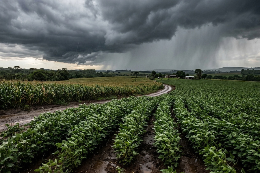 Frente Fria Ameaça Lavouras com Chuva Forte e Temporais em Várias Regiões