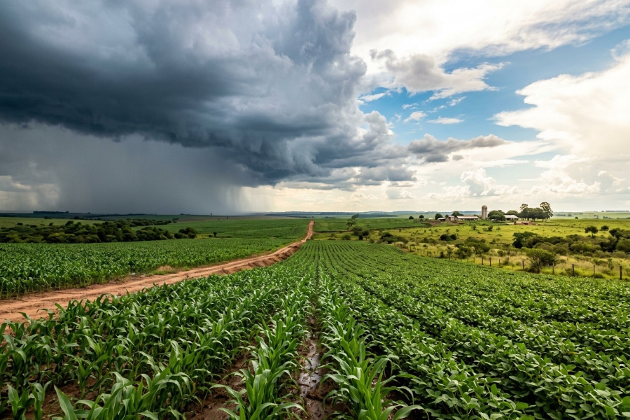 Ciclone e Frente Fria Colocam o Agro em Alerta, com Chuva Acima de 100 mm e Calor de 40&deg;C no Brasil