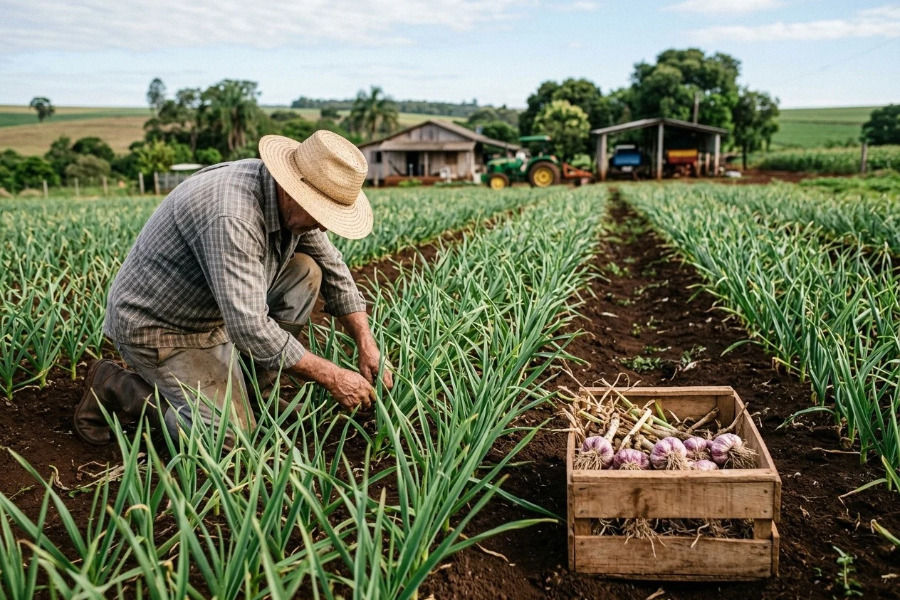 Produção de Alho Ganha Força no Noroeste do Paraná com Tecnologia e Apoio aos Agricultores Familiares