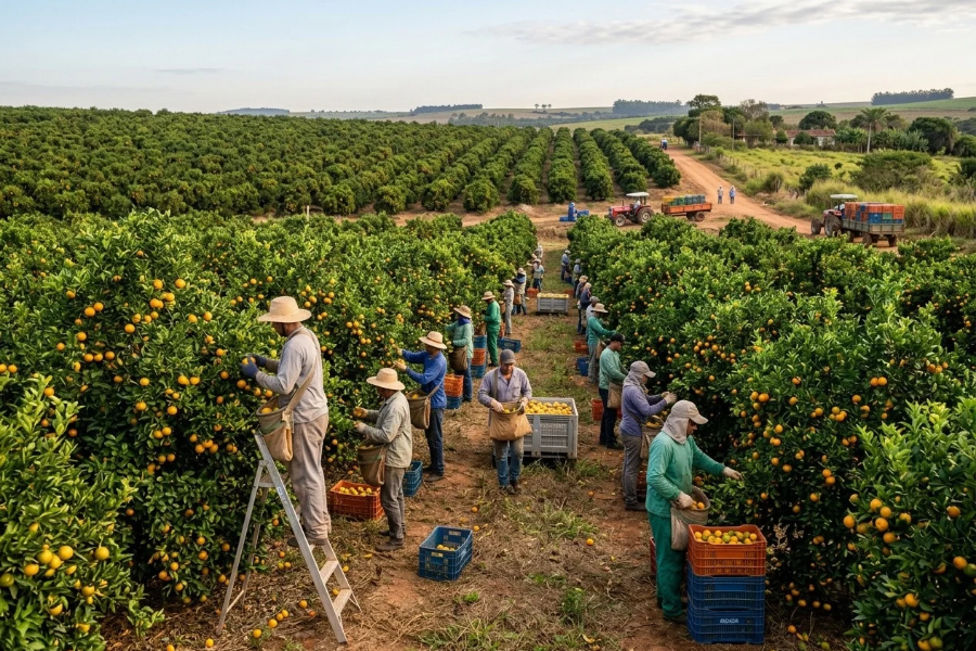 Citricultura Brasileira Amplia Contratações e Impulsiona o Emprego Rural em Vários Estados